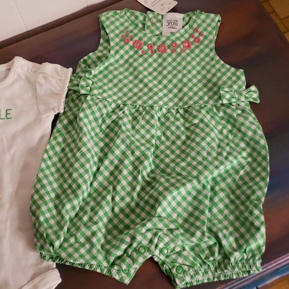 NWT 2 Pc Onesie Romper Outfit "AD🌸RABLE" Sz 6 Mos - Picture 3 of 7